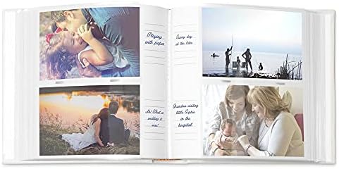 אלבום תמונות של Maverton עם שטח כתיבה - ספר תמונות חרוט לנישואים חדשים - אחסון תמונות ל -200 תמונות