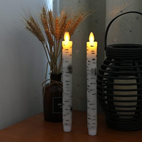 אלדנאצלה נרות מתחדדים מהבהבים נטולי נרות נרות חלון פתיל עם טיימר שלט רחוק, שעווה לבנה אמיתית חמה לא מרוכזת