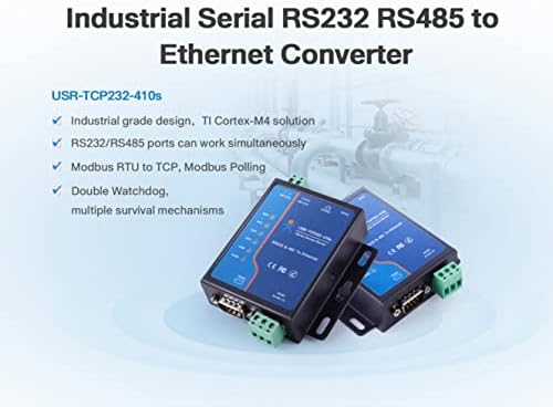 USR-TCP232-410S סידורי לממיר Ethernet תמיכה Modbus RTU ו- TCP אספקת חשמל מסוף RS232 RS485 למודול TCP/IP