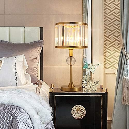 מנורת שולחן Tyxl מודרנית נחושת מלאה גביש אטמוספרי חם חדר חדר שינה פשוט מיטה מנורות מותאמות אישית