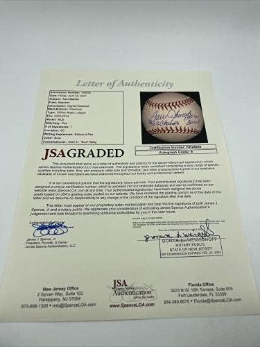 טום סיבר חתם על בייסבול בייסבול בייסבול JSA COA מנטה 9 - כדורי בייסבול עם חתימה