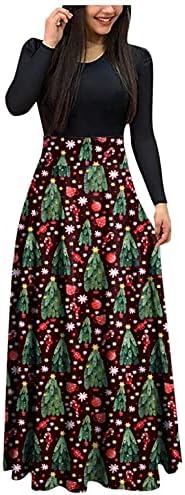 מקסי ארוך שמלה לנשים חג המולד ארוך שרוול או צוואר 1950 ערב מסיבת נשף שיבה הביתה סתיו שמלות