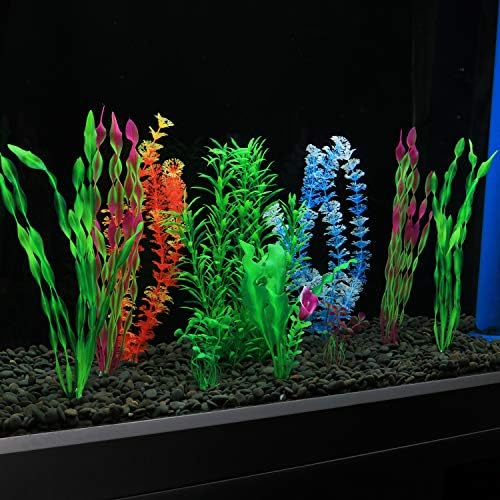 מלאכותי דגי טנק צמחים, 10 חבילה פלסטיק אקווריום צמחים קישוטים