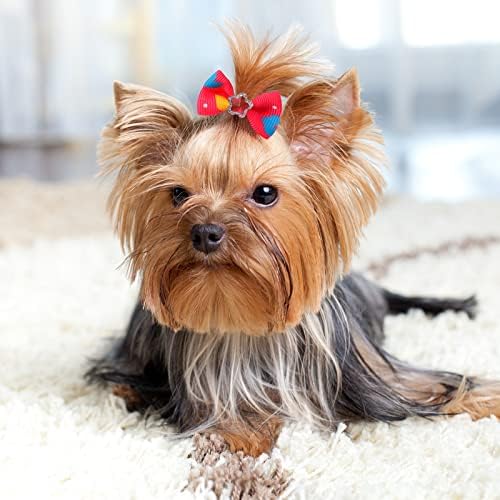 רגינרי 300 חבילה כלב קשתות טיפוח חמוד כלב שיער קשתות ילדה עם גומי להקות קטן גור קשרי קשת צבעוני שיער אביזרי לכלבים