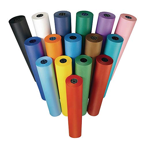גליל נייר אומנויות ומלאכות צבעוניות - 36 איקס 1000', אקווה, משטח כפול, סמנים, צבעי אצבע, ציור, צבעי מים, צבעי