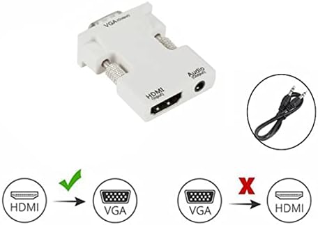 Moudoauer Plug and Play HDMI למתאם VGA עם VGA זכר אודיו למחשב נייד ממיר HDMI נשי לחלק אביזר טלוויזיה