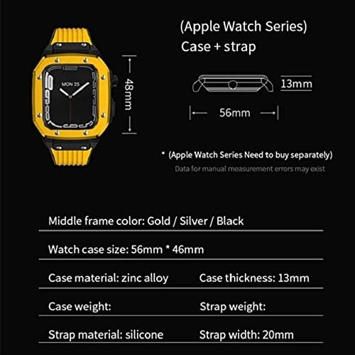 סגסוגת Modband Watch Case Strap for Apple Watch Series 7 45 ממ שינוי ערכת ערכת שעון רצועת שעון לגברים נשים