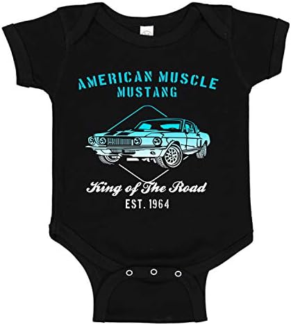 שריר אמריקאי מוסטנג gt500 מירוץ מכונית קלאסית מכונית חמודה תינוק חתיכה אחת חליפת כותנה רומפר נולד -24