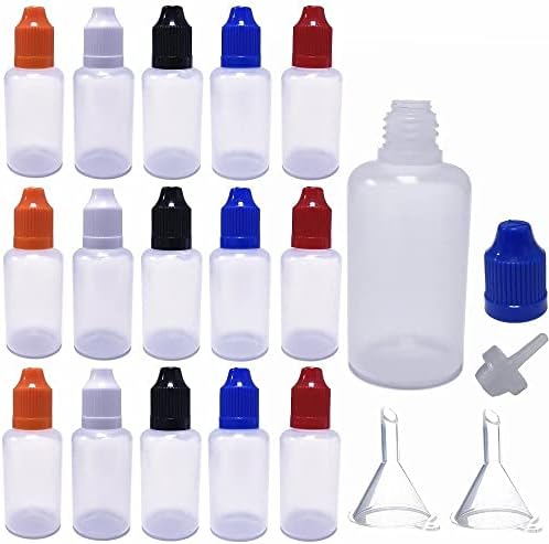 30 מארז, 30 מ ל ריק פלסטיק פוליאתילן טפטפת בקבוק משפך נוזלי המוליך לסחוט השמטת בקבוק דק טיפ עם כובע מובטח