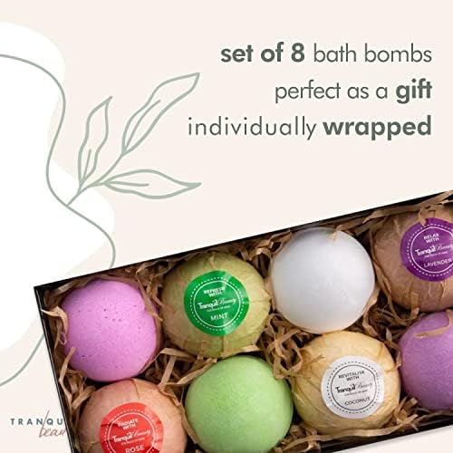 סט מתנה של פצצות אמבט יופי לנשים / סט פצצות אמבטיה עם שמנים אתריים - פצצות אמבטיה פי 8-אורגני