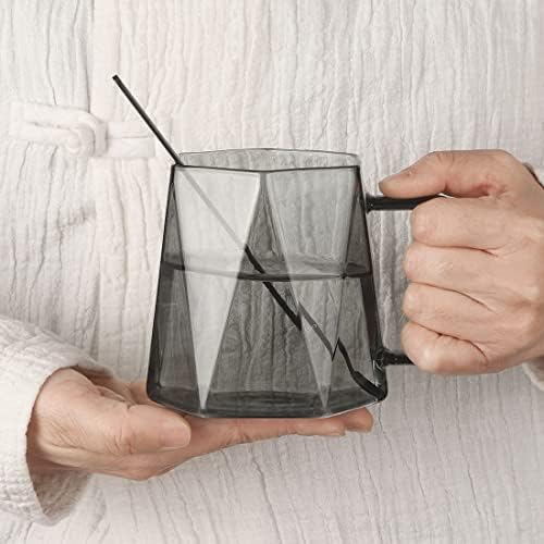 ספל קפה נורת'ום כוס קפה צלול זכוכית 16 גרם עם ידית למשקאות חמים - קפוצ'ינו, לאטה, כוס תה גדול. כוס זכוכית