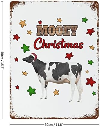 חקלאי פרה בוקרה נערת אלומיניום שלט מתכת שלטי מתכת מצחיק מויי חג המולד פרה פרה צלחת מתכת שלט קיר וינטג
