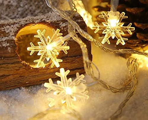 100 אורות מיתרי פתית שלג, אטומים למים, הניתנים להרחבה עבור מקורה, בחוץ, מסיבת חתונה, עץ חג המולד, ראש השנה,