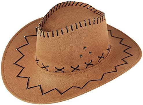 יוניסקס למבוגרים מערב קאובוי כובע לגברים נשים קלאסי להפשיל ברים בוקרת כובע מערבי קאובוי כובע עם