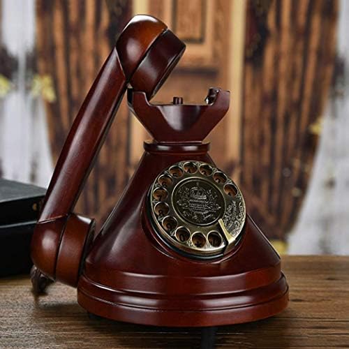 Myingbin רטרו רטרו מעץ מלא טלפון טלפון עתיק טלפון עם זיהוי מתקשר פטיפון מתכת לעיצוב מלונות חנות