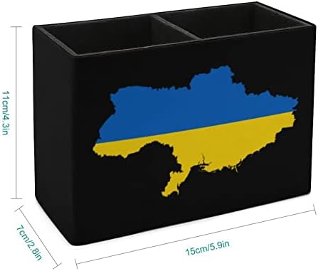 דגל המפה של אוקראינה עיפרון מחזיק עט כוס שולחן משרד ארגונית סטנד תיבת עם שני תאים שחור