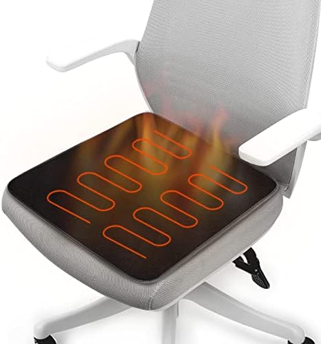 כרית מושב מחוממת מתקפלת לירכיים, כרית כיסא חימום, 3 הגדרות טמפרטורה עם יציאת יו אס בי, אור ונייד-משרד