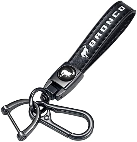 SDSHSM מחזיק מפתחות מכוניות עור מקוריות עבור טבעת מפתח של פורד ברונקו לגברים ולוואן, אביזרי שרשרת מפתח לרכב משפחה