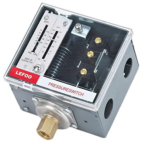LEFOO LF56 בקר לחץ מגדל מים 20-300 PSI, 20-50 PSI SPDT לחץ לחץ דוד קיטור מתג לחץ מתג לחץ דיפרנציאלי מתכוונן