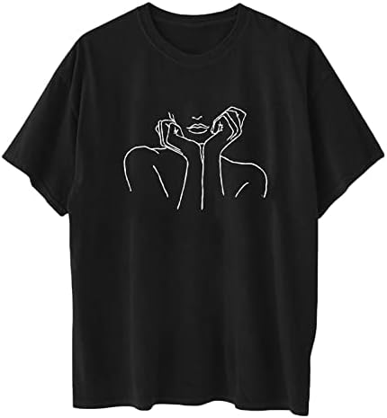 נשים של בציר זרוק שרוול חולצות חידוש גרפי טיז גדול קצר שרוול חולצות מקרית רופף חולצה חולצות