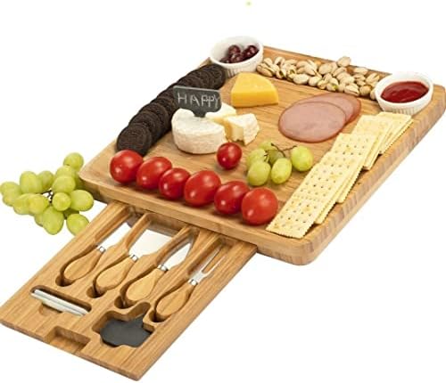 פידה גדול שרקוטרי לוח סט, גבינת לוח וסכין סט, במבוק גבינת לוח, גבינת לוח סט