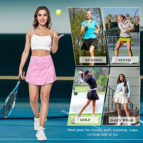 חצאיות טניס גבוהות של Feixiang נשים, 3 כיסים גולף אתלטי סקורט לריצה מזדמנים אימון ספורט פעיל