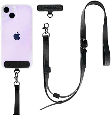 שרוך טלפון חכם - Case Clinger - מחזיק אייפון אוניברסלי עם רצועת צוואר כתף צלבית ניתנת לניתוק - עור