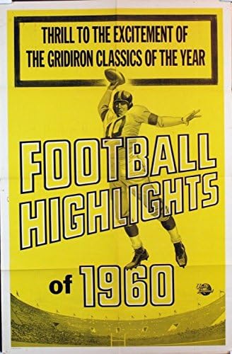 נקודות השיא של כדורגל משנת 1960 פוסטר סרט תיעודי מקורי פוסטר אחד 27x41 כדורגל מדגישים של NFL עונה 1960