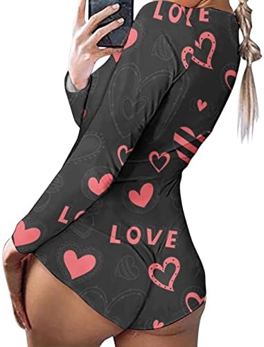 NYYBW משחקי סרבל סרבל שרוול אורך גוף גוף ארוך הדפסת נשים לנשים לבגדי לילה של ולנטיין נשים סרבל נשים