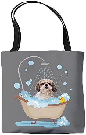Bageyou shih tzu תיק תיק כלב להתקלח עם ברווז שימוש חוזר לתיק כתף בד לקניות סיבתיות לעבודה