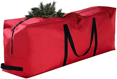 תיק אחסון עץ חג המולד גדול פרימיום-מתאים לגובה של עד 9 רגל חג עצים מפורקים מלאכותיים ידיות עמידות