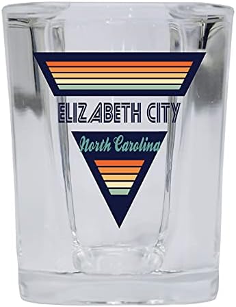 ר ו ר יבוא אליזבת סיטי צפון קרוליינה 2 אונקיה כיכר בסיס משקאות ירו זכוכית רטרו עיצוב