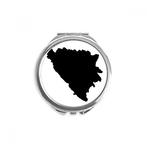 בוסניה והרצגובינה מפת המדינה יד קומפקטי מראה עגול נייד כיס זכוכית
