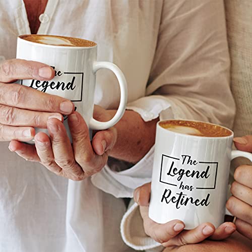 מתנות פרישה לגברים נשים, האגדה פרשה ספל קפה מצחיק בדימוס, 2023 מתנות פרישה שמחות למורה, עמית לעבודה,