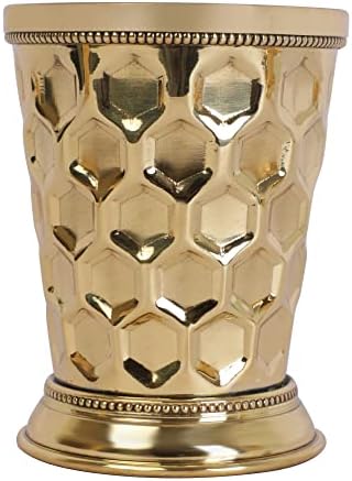 מעצבת Handtechindia פליז מנטה מנטה ג'ולפ גביע גביע כוסת כוס 12 אונקיה כל כוס ג'ולפ זהב