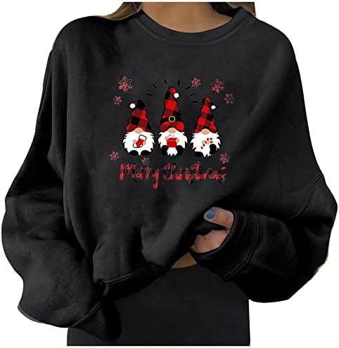 חג המולד חולצות לנשים פתית שלג גולף ארוך שרוול סווטשירט מסיבות חג סוודרים טוניקת חולצות
