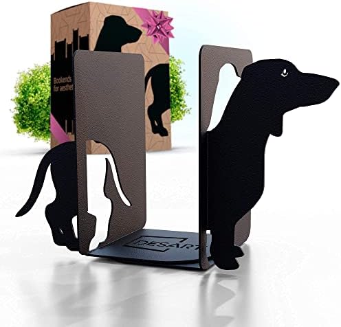 דקורטיבי מתכת תומכי ספרים עבור מדף ספרים, שחור כלב תחש כבד החובה ספר מסתיים עבור מדפים, אוניברסלי ספרים