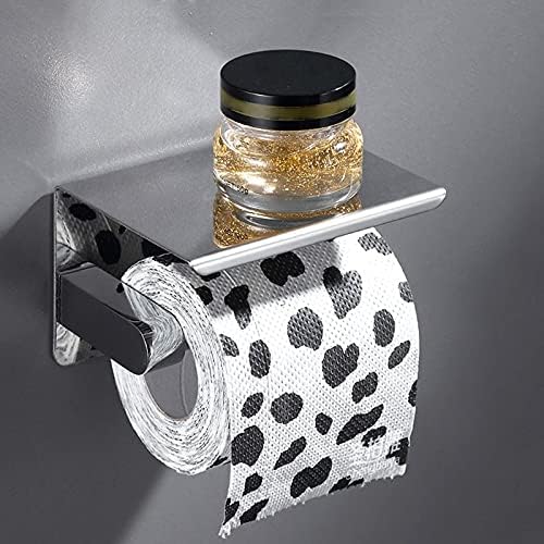 ZYJBM נירוסטה מחזיק נייר טואלט מגבת אמבטיה מתלה לגלגל נייר רקמות מדף קיר קיר קיר רכוב על סוגר טלפון