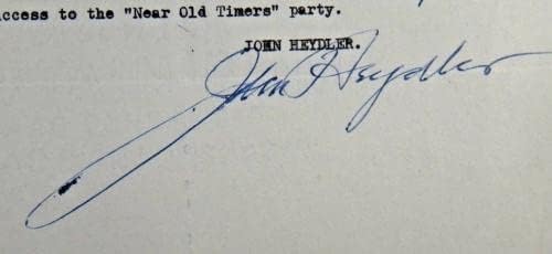 ג'ון היידר בייסבול N.L. הנשיא חתום מכתב שהוא נפטר בשנת 1956 - כדורי חתימה