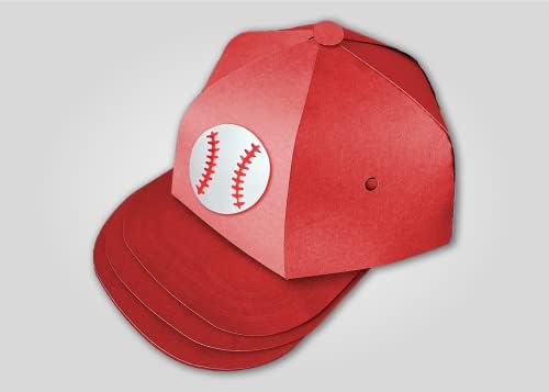 ערכת מלאכה של כובע בייסבול קופסת DIY ליום האב, תיבת מתנה כובע אדום חתיכות קרטון אדום, רעיון למתנה ליום האב,
