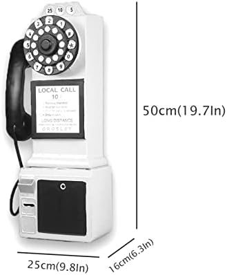 טלפון וינטג 'שחור של Meiiron Black, קישוטים של דגם רטרו, טלפון קווי קלאסי עיצוב סיבוב קלאסי קיר
