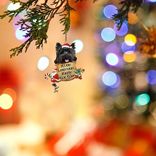 קישוטי הדפס קישוט עץ כלב קישוט לחג המולד קישוט חג המולד כלב מתנה מתנה לקישוט עיצוב בית וו עמדת לב