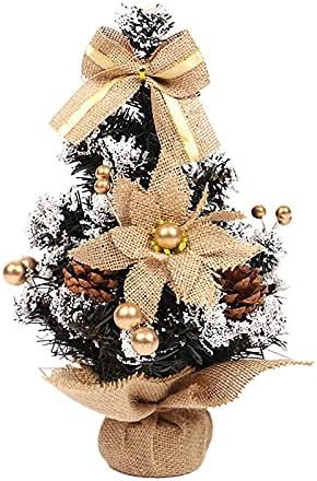 עץ חג המולד מלאכותי עץ חג המולד מיניאטורי עם קישוטים תלויים קישוטי חג המולד סט קישוטים
