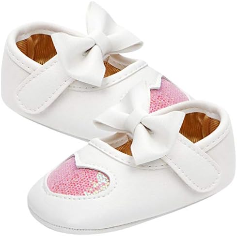 נעלי עריסה של תינוקת תינוקות של Happyyami דפוס לב דפוס לב ללא החלקה נעליים ראשונות להלידים ראשונים נעליים סגורות