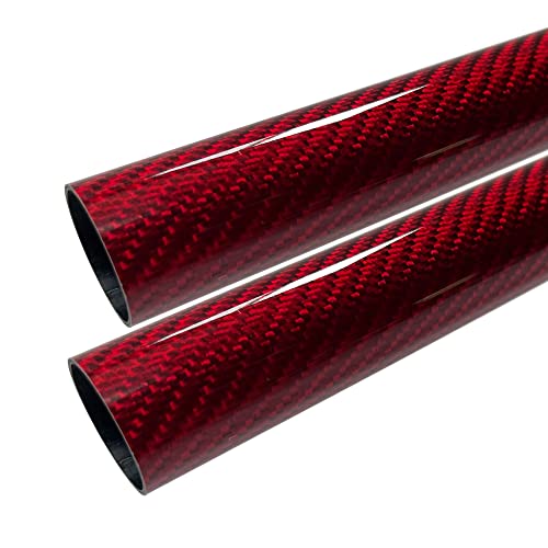 קרבקסון-צינור סיבי פחמן-אדום בוהק - 14 מ מ איקס 12 מ מ איקס 1000 מ מ - מוטות סיבי פחמן חלולים - צינורות פחמן מבריק
