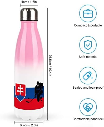 סלובקיה עם הוקי קרח 17oz בקבוק מים ספורט בקבוק נירוסטה ואקום מבודד צורת קולה בקבוק ספורט לשימוש חוזר