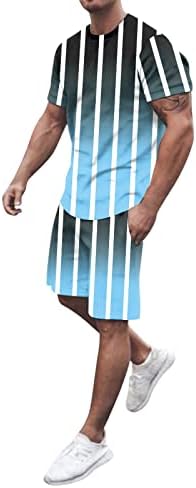 גברים קשתים חליפת קיץ אביב חוף חוף שרוול קצר חולצה מודפסת סט קצר
