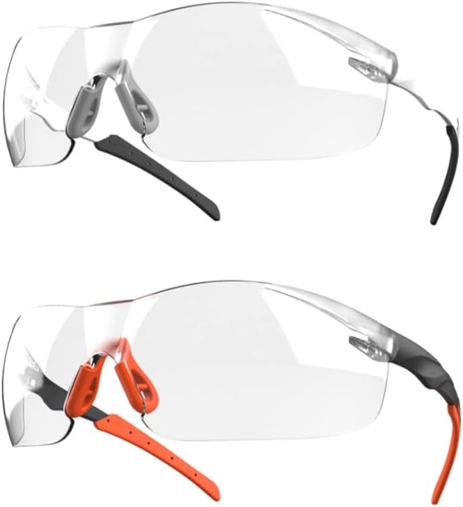 משקפי בטיחות אנטי ערפל בעלי השפעה, לבן/שחור ושחור/כתום