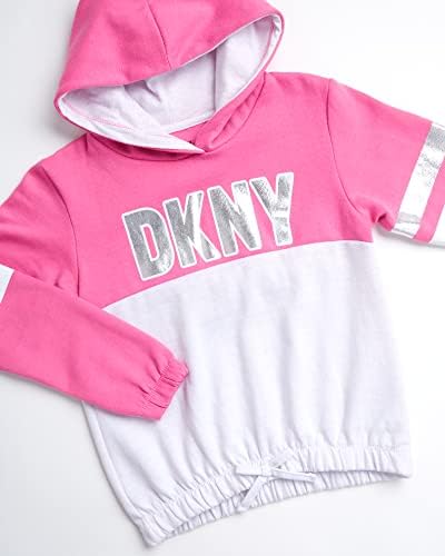 סט חותלות של בנות DKNY - סווטשירט סווטשירט סוודר של סוודר פלייס וחותלות מתיחות
