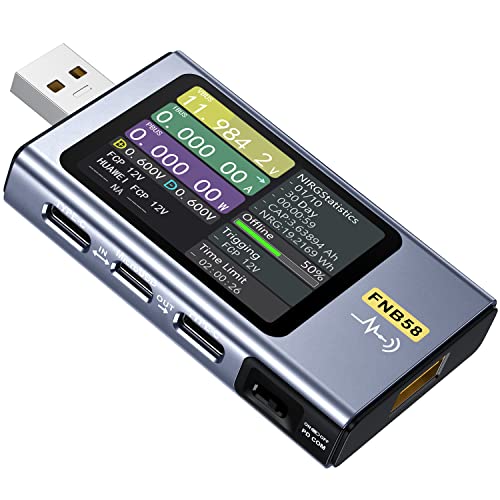 Tester USB 4-28V 7A LCD USB A&C מתח זרם מתח נוכחי בודק מולטימטר עם Bluetooth, הפעלת זיהוי מטען